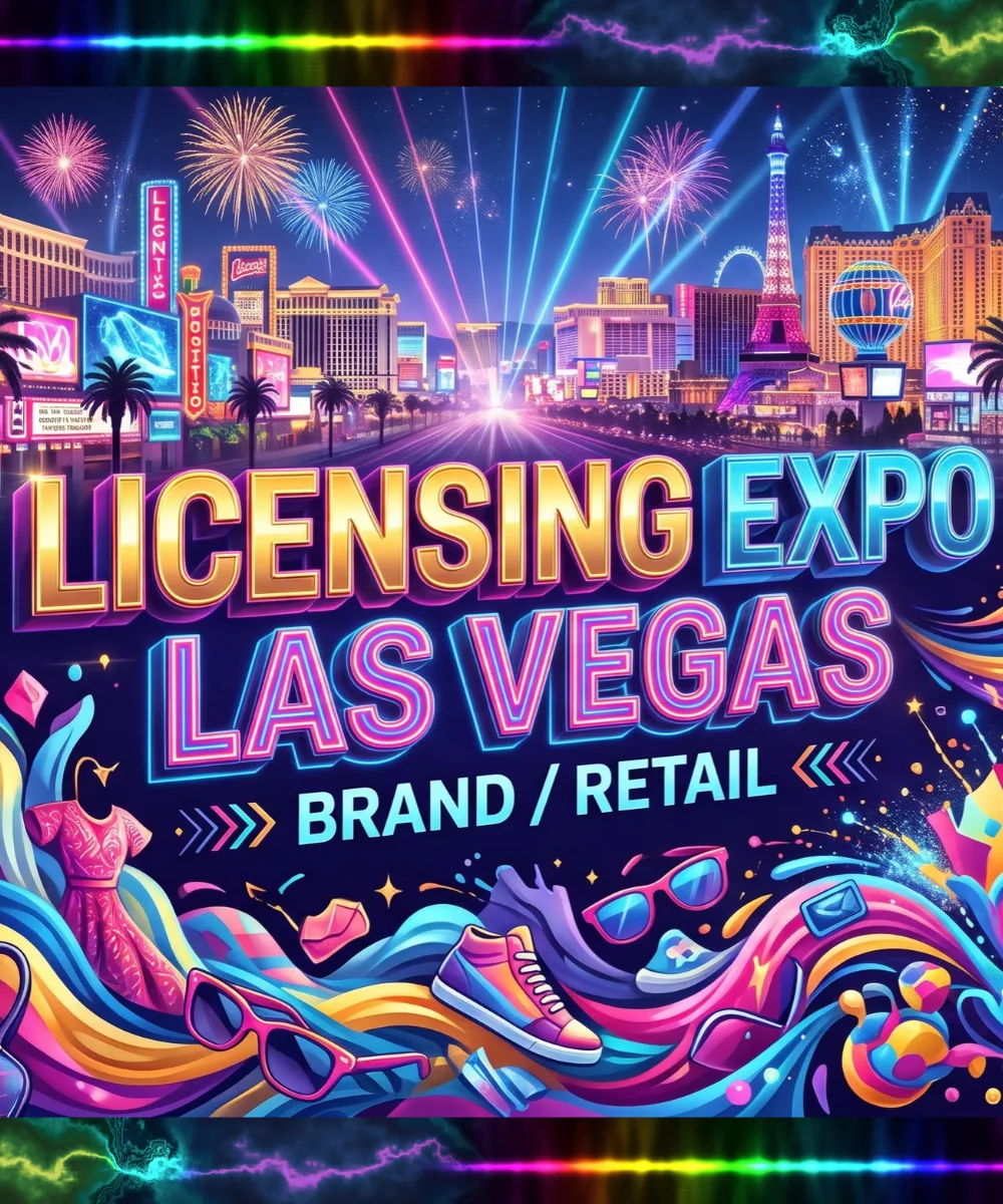 Retail clothing displays representing consumer brands, merchandising, and the Licensing Expo 2027 trade show in Las Vegas.